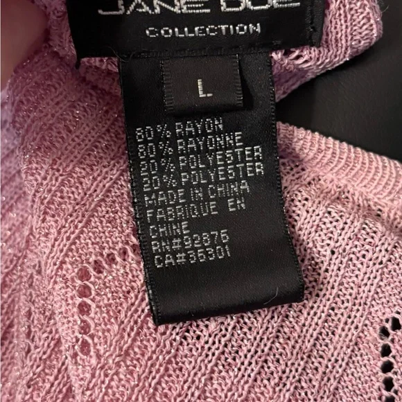 🦄RARE🦄 Vintage JANE DOE COLLECTION Twinset, sequins, metallic pink, knit - Picture 15 of 16